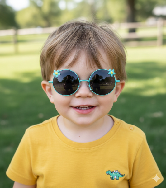 Kids Polarized & UV Protected Round Sunglasses - Green & Black