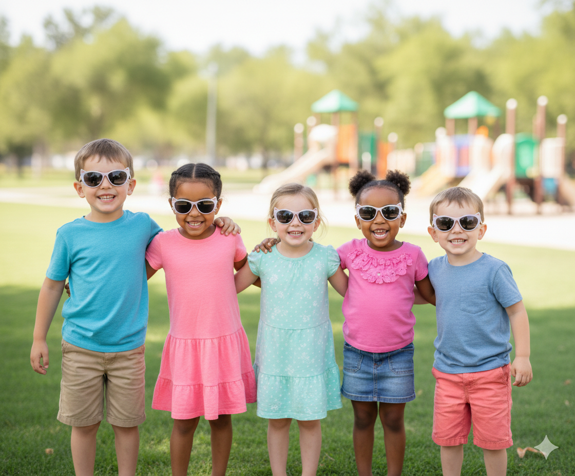 Kids UV Protected Cat-Ear Oversized Sunglasses