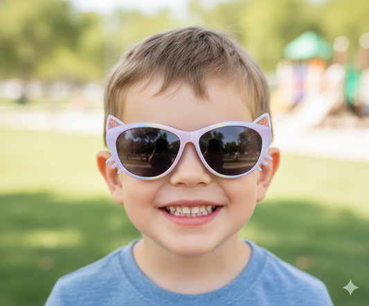Kids UV Protected Cat-Ear Oversized Sunglasses