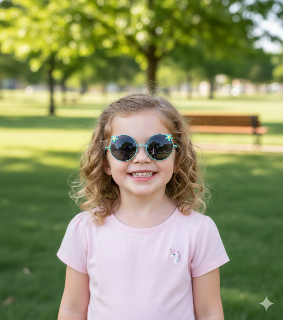 Kids Polarized & UV Protected Round Sunglasses - Green & Black