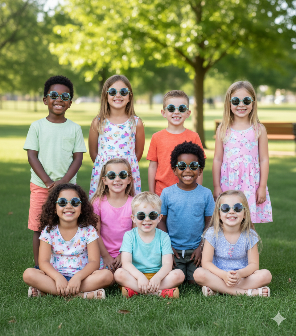 Kids Polarized & UV Protected Round Sunglasses - Green & Black