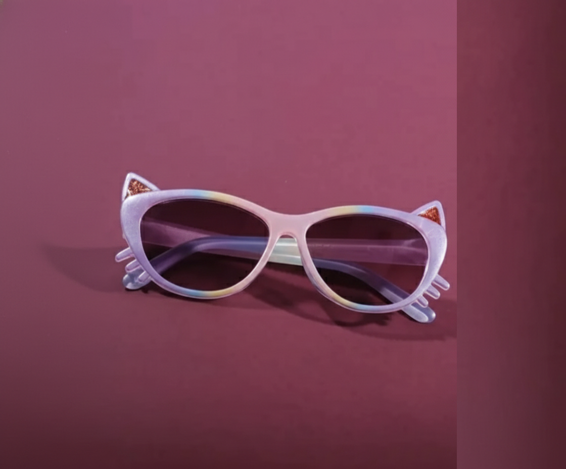 Kids UV Protected Cat-Ear Oversized Sunglasses